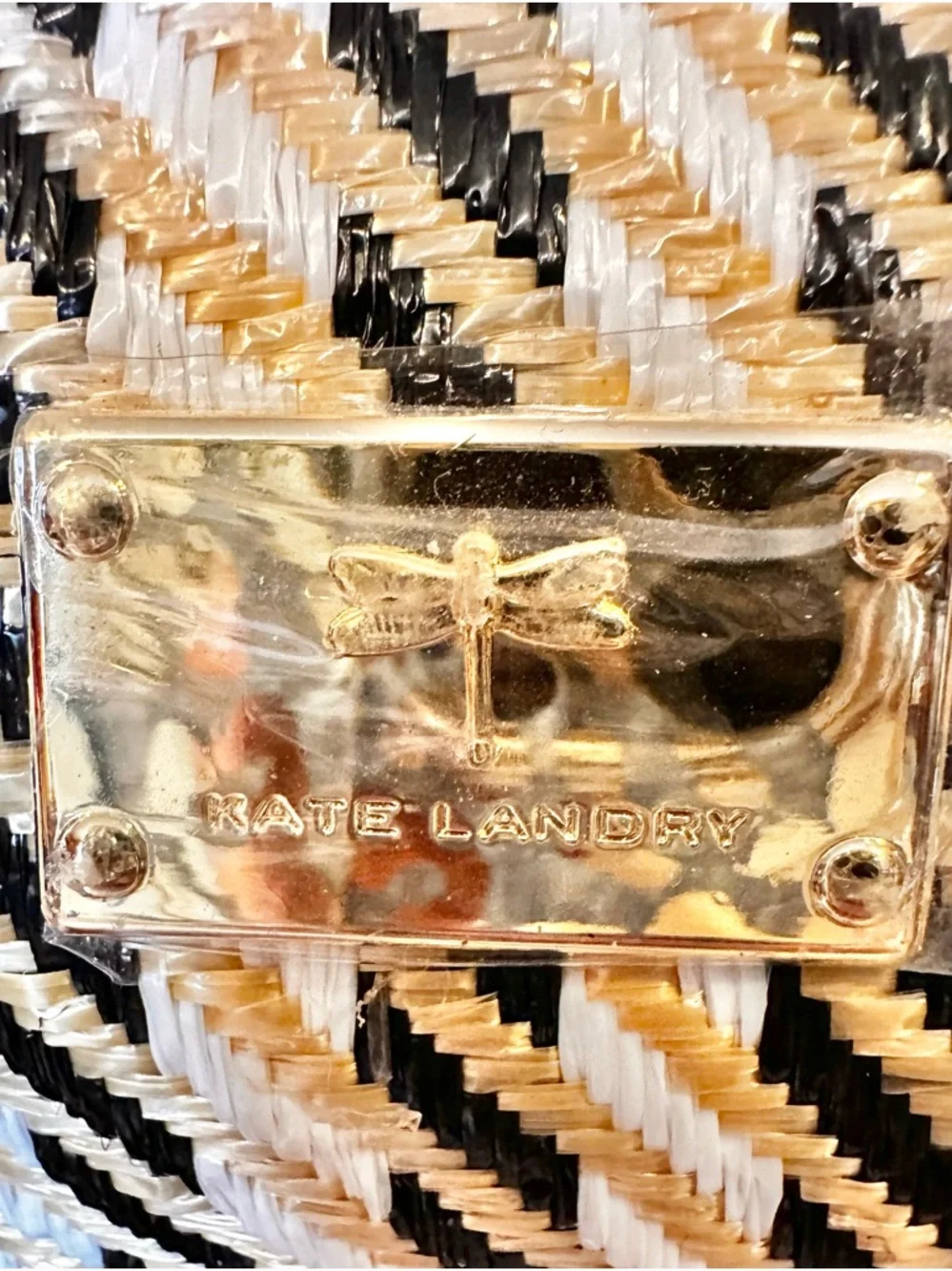 NWOT KATE LANDRY Gold, Black & White Shoulder/Crossbody Bag